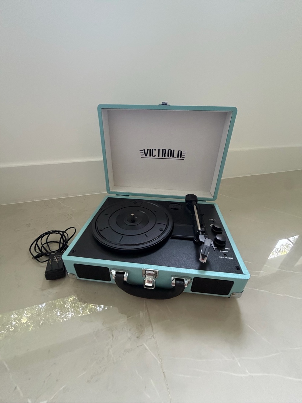 Victrola Portable Turntable Record Player - Aqua Blue